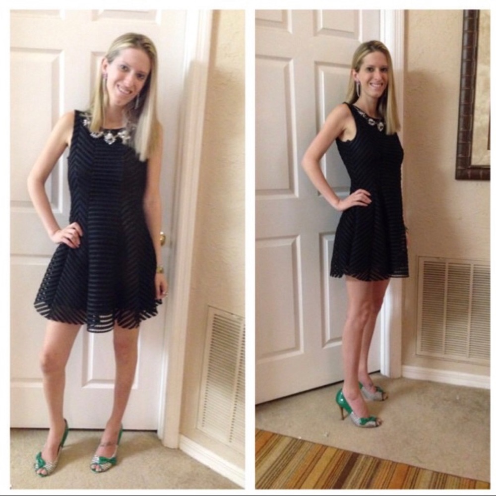 NWOT J.O.A. Mesh Mini Dress in Black XS